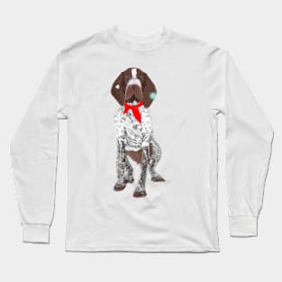 Cute German Shorthaired Pointer Drawing Long Sleeve T-Shirt